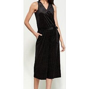 MICHAEL Michael Kors Velvet Jumpsuit Black & Gold polka dots NWT w/Defect